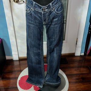 Vintage Miss Me Boot Cut Jeans with intricate detailing. In excellent Condition.